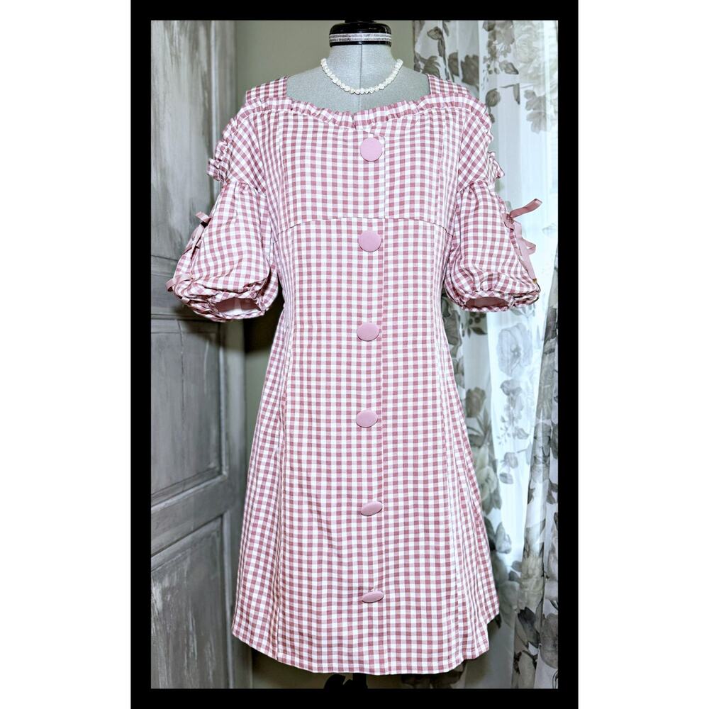 Liz Lisa Pink Gingham Check Mini Dress Jfashion Gyaru Himekaji Shoujo Girl Japan - Picture 4 of 16